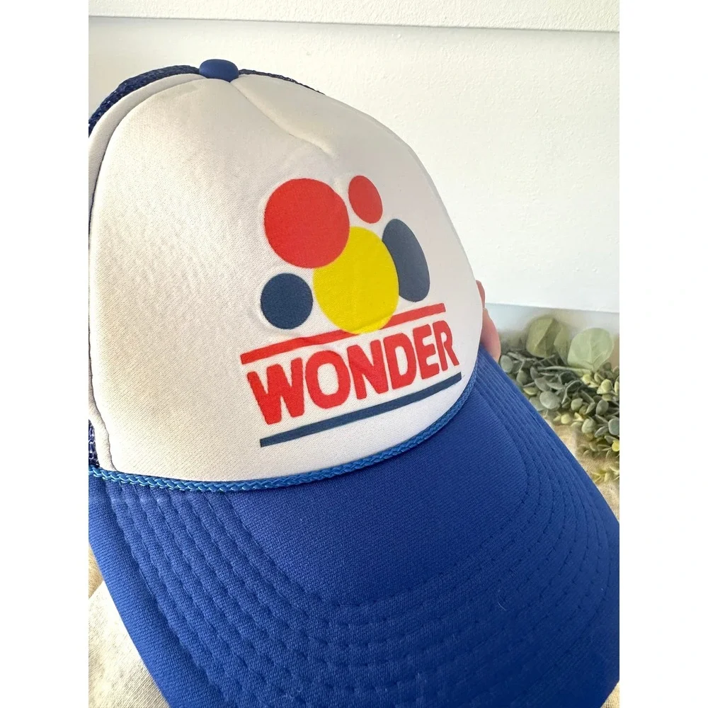 Vintage Wonder‎ Bread blue white Snapback Mesh trucker Cap hat blue Otto 32-468